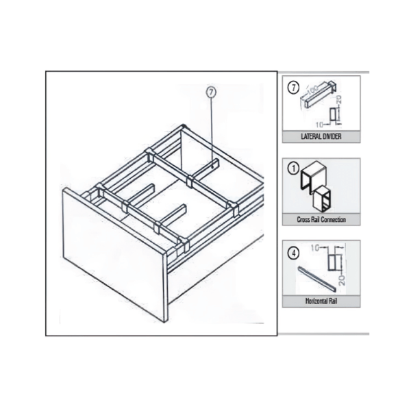 808 Lateral Divider (With Square Tube Plug)