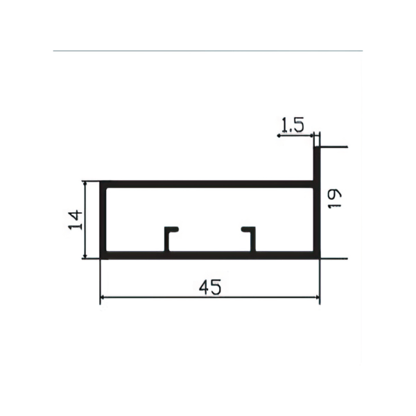 Aluminium 45 MM Glass Frame Profile