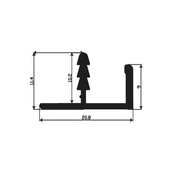 Aluminium Edge Profile F - 19 MM