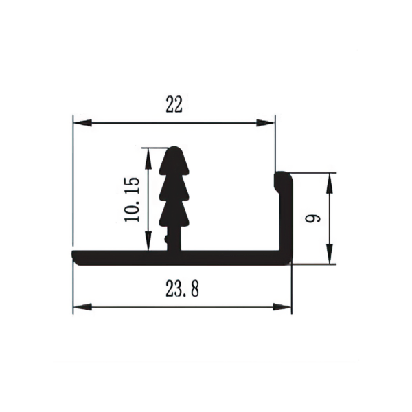 Aluminium Edge Profile F - 22 MM