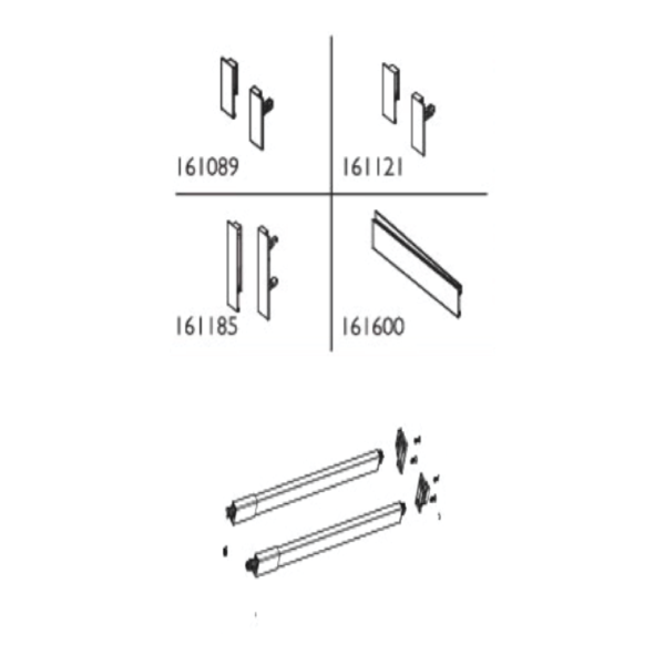 Glass Front Fixing Bracket LR Grey -1